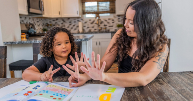 Mothering help son count using their fingers